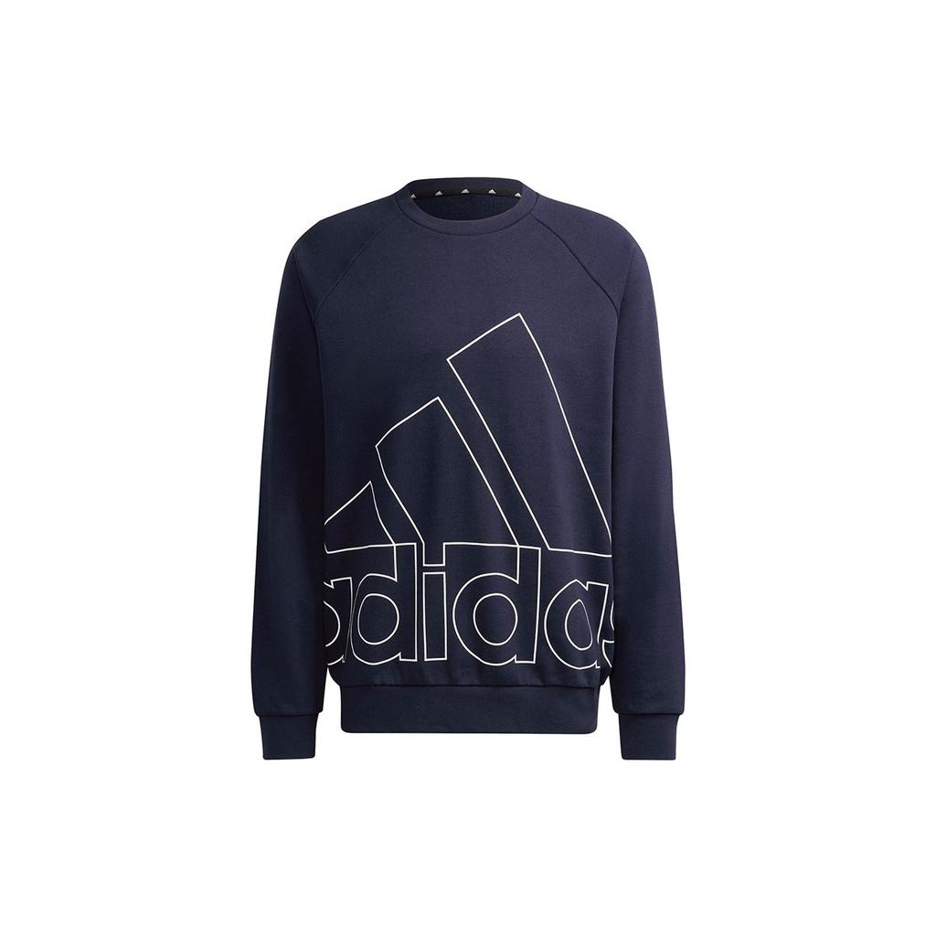 adidas Повседневная спортивная толстовка с круглым вырезом и большим логотипом, мужские топы, темно-синий HB5086