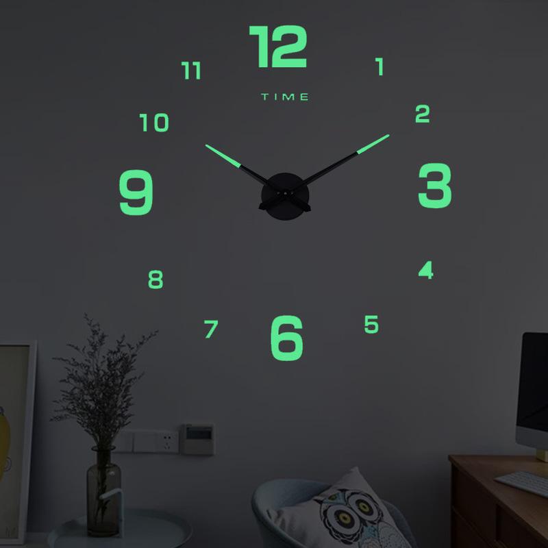 3D Luminous Large Wall Clock Modern Design DIY Digital Table Wall Clocks Wall Clock Free Shiping Living Room Decorative Watch
