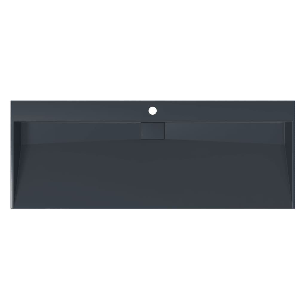 Washbasin 120x46x11 cm Mineral Cast Marble Cast Anthracite