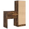 Desk with Drawers and Shelf 2 pcs Smoked Oak