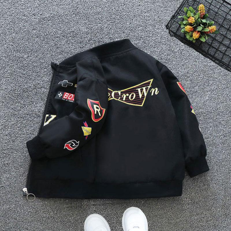 Весна Осень Детские Мальчики и Девочки Куртка Модная Мультяшный Медведь Узор Детская Ветровка Пальто Для Детей Верхняя Одежда Одежда 2-12 Лет