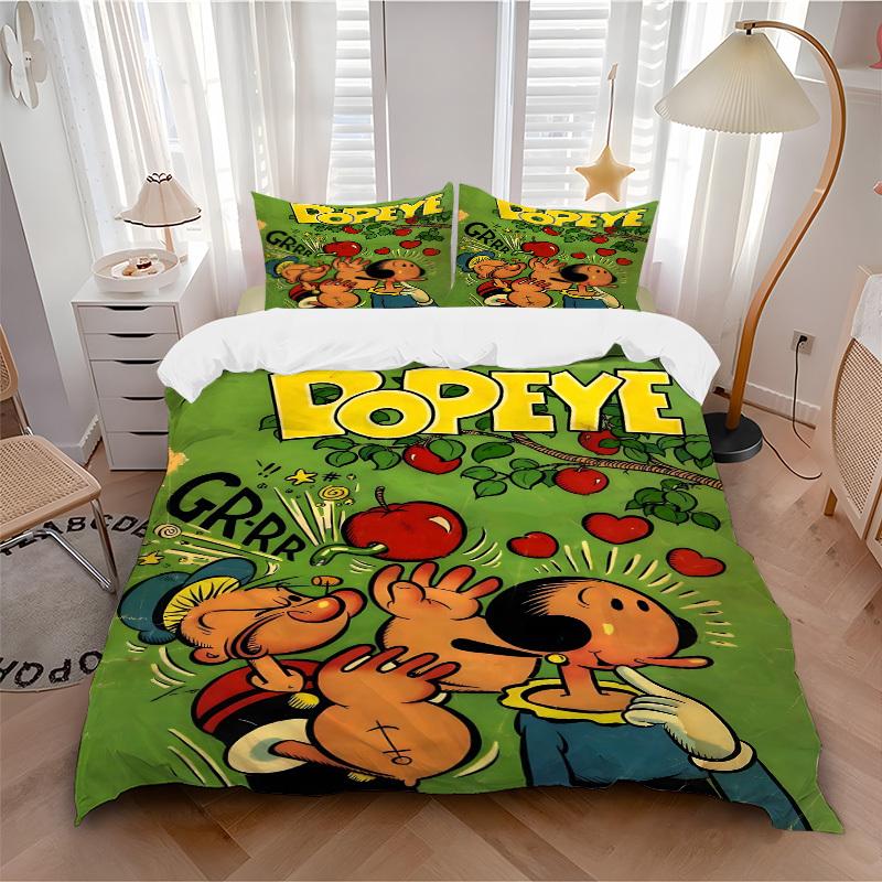 3pcs Popeye Cover Set, 1 Cover + 2 Pillowcases (No Insert), Bedding for All Seasons, Bedding,Bedroom Decor yy250922039