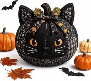 DIY Animal Pumpkin Sewing Kit Woodland Patchwork Craft Set Pre cut woodland animal pumpkins for relaxing sewing cozy fall decor and heartfelt hand