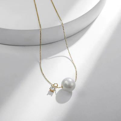 Серебряное ожерелье S925 с жемчугом на ключицу, темпераментный вход, люксовый циркон, несовершеннолетнее простое украшение для подвески