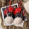 Women's Lace Bra For Female Sexy Small Chests Gathering Round Shape Cup Brassiere Steel Ring Push Up Tops Bras Intimate Lingerie
