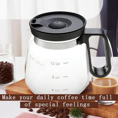 Стеклянная кофейная кружка 16 унций Кружка в стиле кофейника с крышкой Большой объем