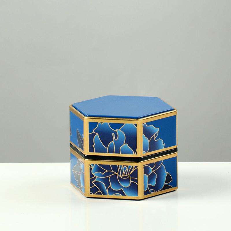 Креативный шестиугольный чайник, жестяная банка, китайская жестяная емкость для хранения чая, герметичная переносная коробка для чая, пустая банка, чайный сервиз, аксессуары