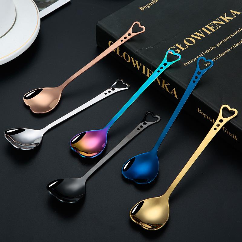 A Spoon of Stainless Steel, A Creative Spoon for Mixing In The Shape of A Heart, A Coffee Spoon for Love, A Watermelon Spoon, A Dessert Small Spoon