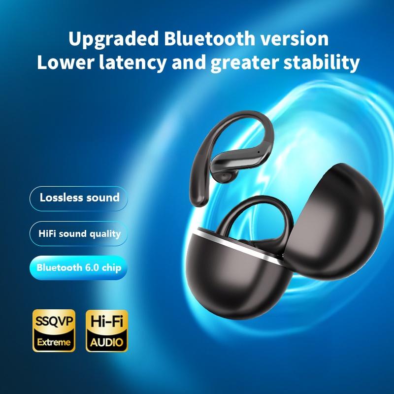 Полностью беспроводные наушники Bluetooth V6.0 Наушники с заушинами Внутриканальные Наушники Аудио Бас Легкие Вкладыши с Микрофоном Долговечные