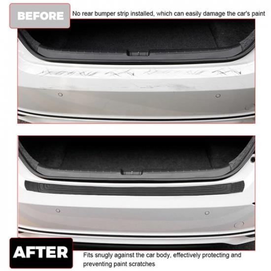 Car Rear Bumper Guard Rubber Protector Trunk Sill Plate Scratch Guard Universal