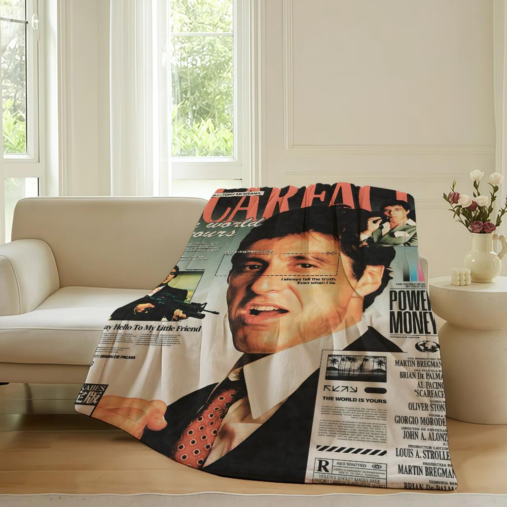 Плед для дивана, офиса, кровати, путешествий, сна, чтения, отдыха, кемпинга, мягкий и теплый, в стиле фильма ужасов S-Scarface
