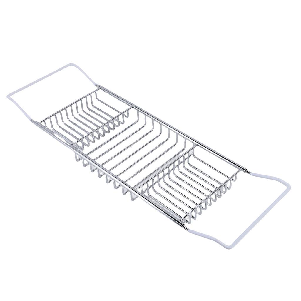Поднос для ванны Раздвижной поднос для душевой кабины из нержавеющей стали для роскошной ванны Аксессуары для ванной комнаты