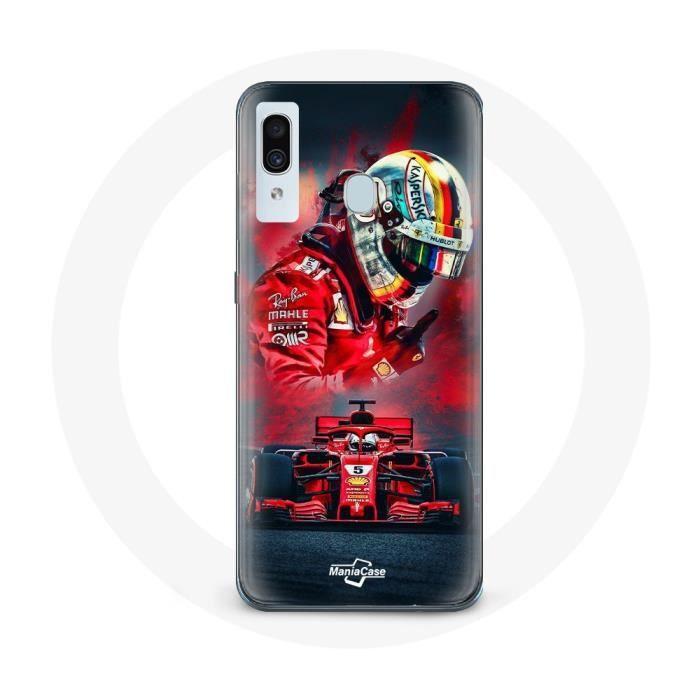 Чехол для Samsung Galaxy A20e Formula 1 Себастьян Феттель F1 Driver Красный