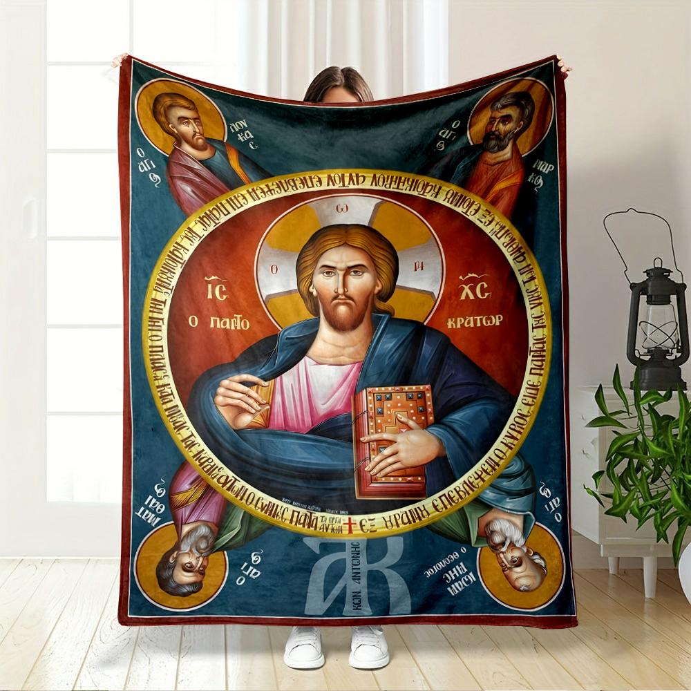 Religious Icon Art BlanketFlannel blanket for bedroom, living room, sofa, and nap