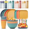 32pcs Plate Sets Wheat Straw Ramen Bowl Tableware Dishes Full Tableware Of Plates Dinner Dishes Set Camping Tableware Dishes Set