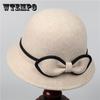 Шерстяная французская элегантная шляпа-ведро женская осенне-зимняя темпераментная шляпа-котелок винтажная в британском стиле шляпа-цилиндр