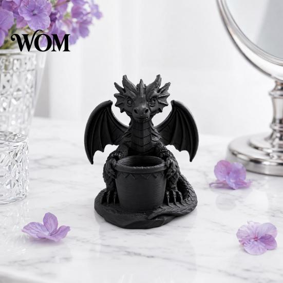 Drainage Flowerpot with Built-in Holes, 3D Printed Dragon Shape Pen Outdoor Flower Pot Holder, for Small Green Plants Tale Plant