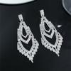 New Jewelry Senior Sense Of Super-Flash Full Diamond Long Earrings Luxury Temperament Bridal Earrings Women's Earrings 1 Pair