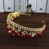 Princess Red Rose Gold Color Rhinestone Hair Accessories Hair Crown Bridal Tiara Diadem Headwear
