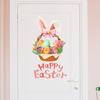 Toilet Sticker Cute Rabbit Flower Egg Pattern Easter Sticker Spring Wall Decal Bathroom Decoration