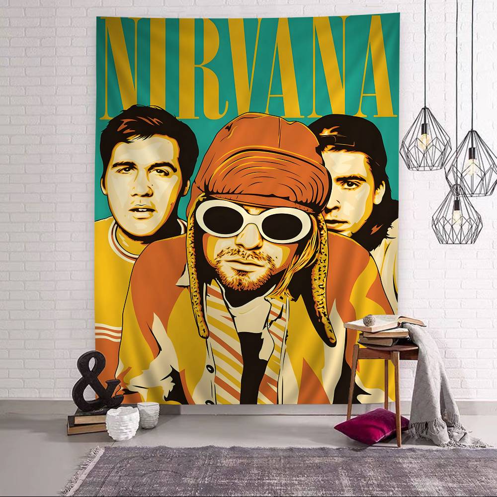 Группа Nirvana Журнал Классический Аниме Мультфильм Гобелен Искусство Научная Фантастика Комната Домашний Декор Настенное Полотно Домашний Декор