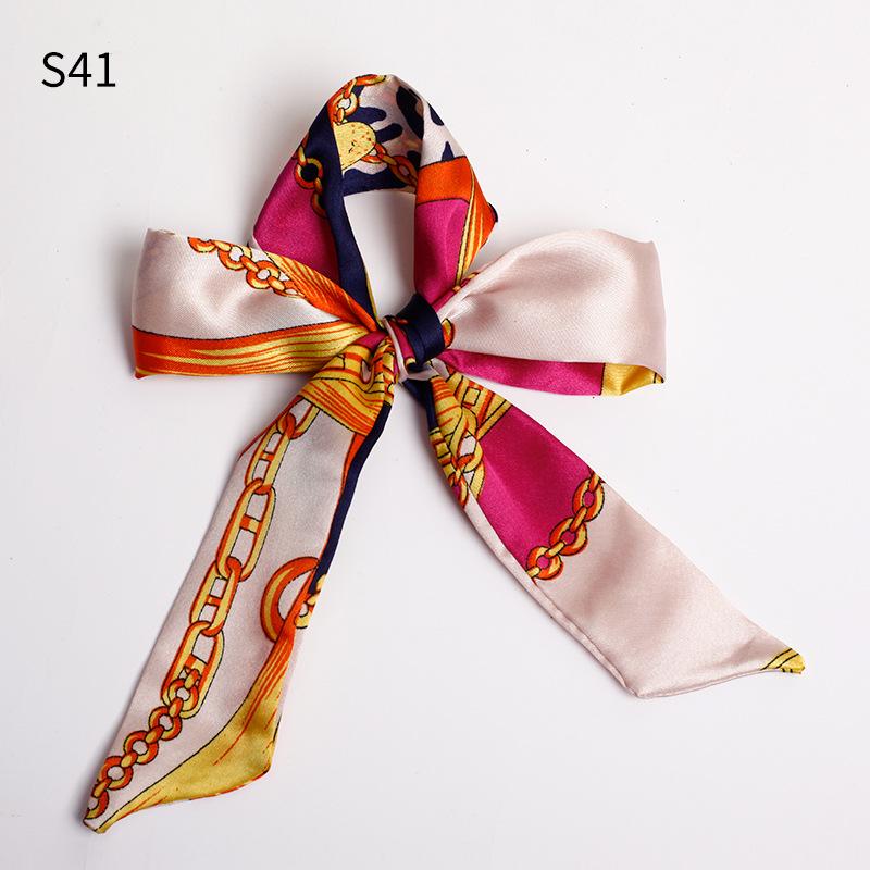 Шелковый шарф, завязанный сумочкой, завязанный бант для волос, длинная повязка на голову, серпантин, маленький шелковый шарф, подарочная коробка, подарочный ремешок