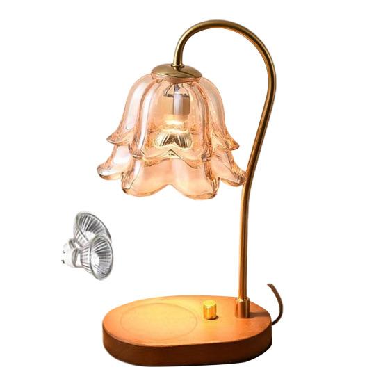 Лампа-подогреватель свечей с деревянной основой, функцией таймера, регулируемой яркостью, ароматизированным воскотопом