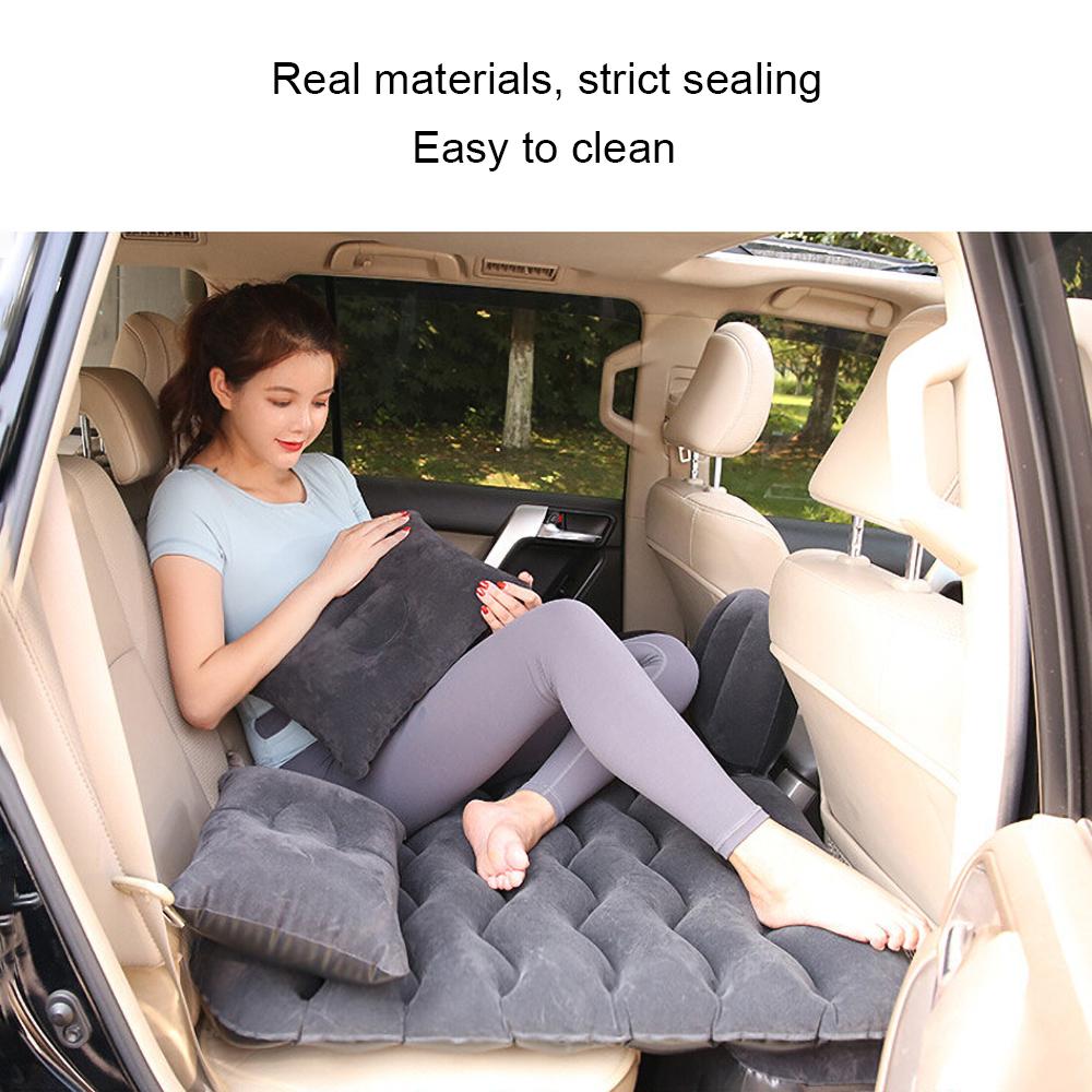 Airbed Car Seat Mattress Air Inflation Sofa Multifunction with Bag Repair Outfit 2 Pillows for Sleep Rest