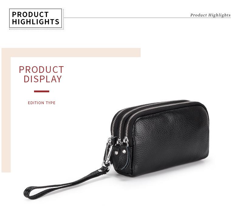 Очень большой женский клатч из коровьей кожи: Трехслойный кошелек-браслет на молнии и кожаный кошелек для телефона из натуральной кожи.