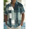 2025 Summer Men's 3D Printed Geometric Art Graphic Shirt Hawaiian Casual Shirts Button Up Short Sleeve Shirts No Pockets