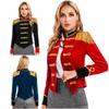 Womens Ringmaster Jacket Stand Collar Design Fringed Shoulder Board Velvet Coat Circus Halloween Costume