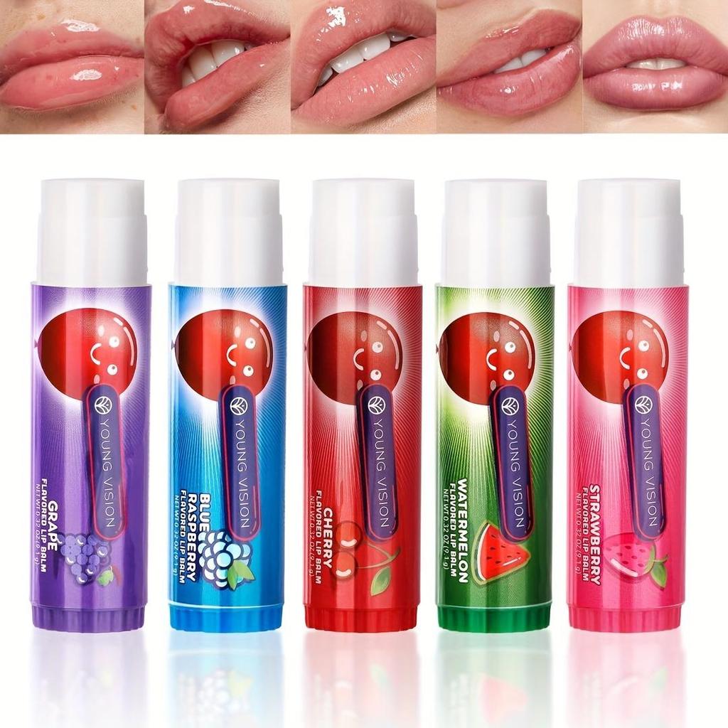 Portable 5-color Fruit-flavored Lip Balm Moisturizing and Moisturizing Anti-drying and Cracking Lip Balm