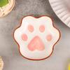 1Pc Cute Cat'S Paw Taste Dish Ceramic Cartoon Dessert Plate Soy Fruit Sauce Dish Seasoning Bowl Household Dip Dishes Bowl