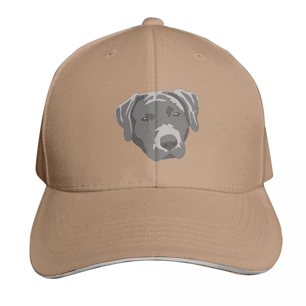 Silver Lab Face Baseball Cap Curved Brim Classic Fit Low Profile Unstructured Unisex For Men Women