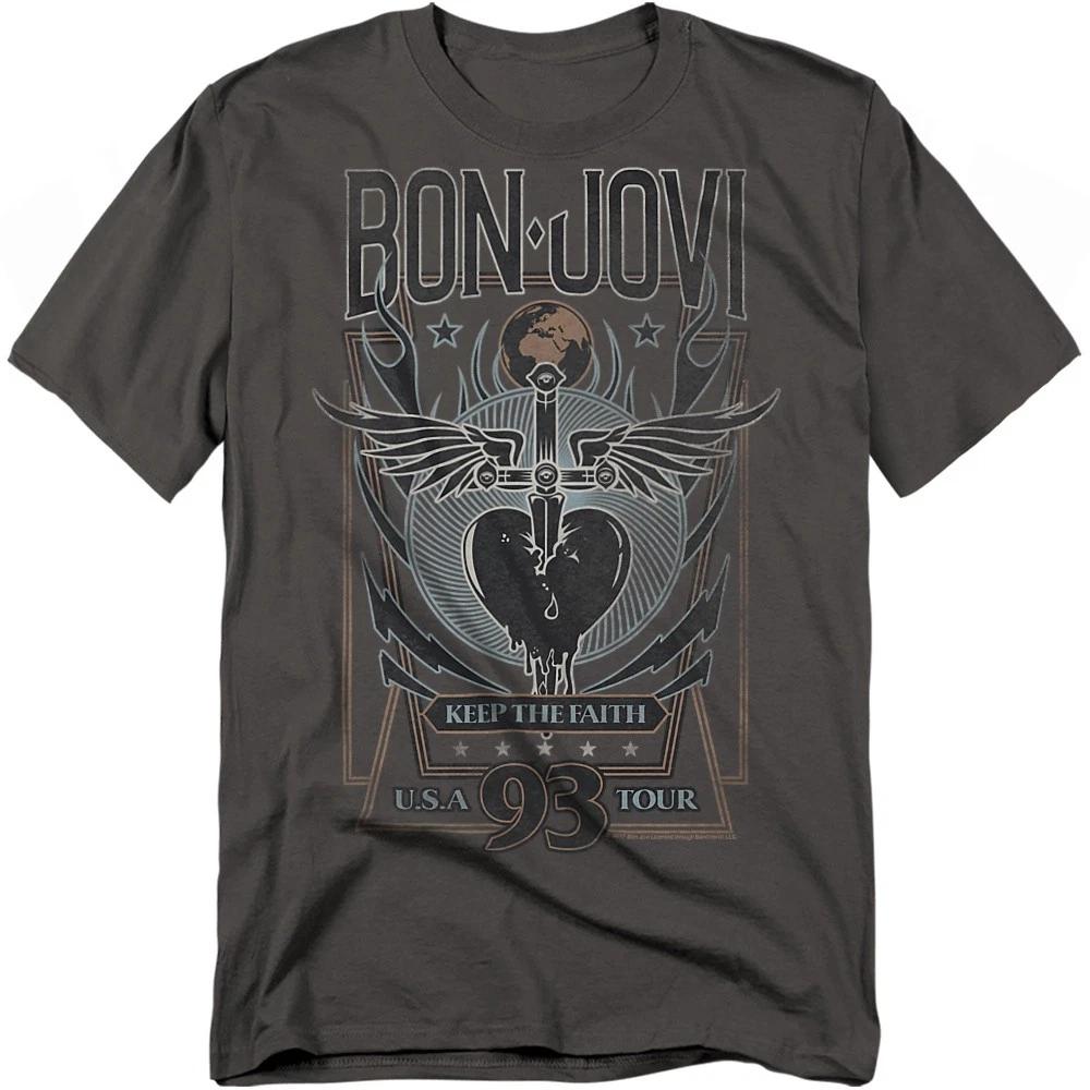 Футболка Bon Jovi Keep The Faith S-4XL, Угольный