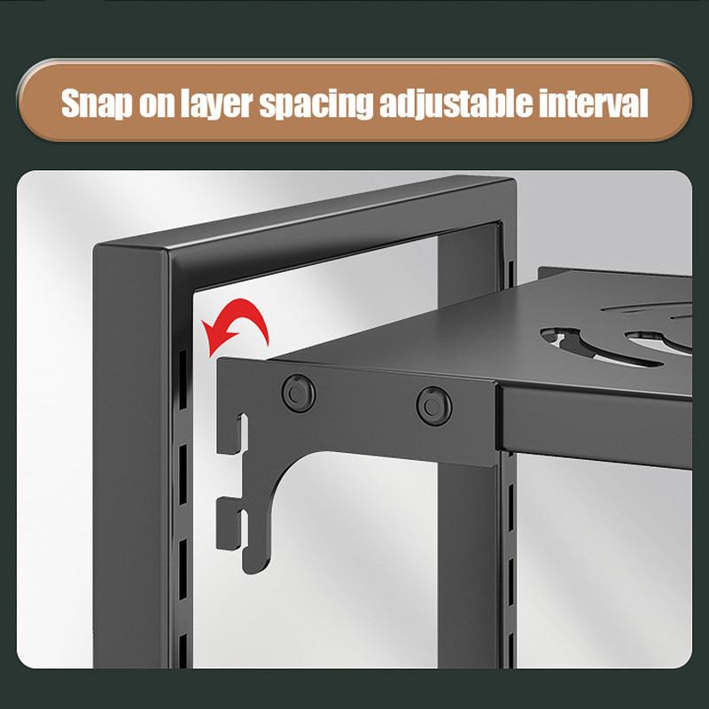 Кухонная полка для хранения, регулируемая полка для хранения кастрюль, под шкафом, многоуровневая, защелкивающаяся полка для кастрюль для организации хранения на кухне