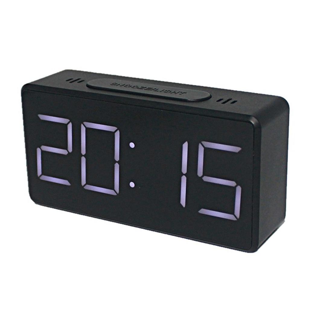 Светодиодный цифровой будильник с большим легко читаемым дисплеем для спальни, офиса, белого цвета
