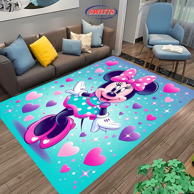 Potdemiel M-Mickey Mouse Themed Carpet, Living Room Bedroom Children's Room Large Area Decorative Mat, Non-slip Washable Rugs