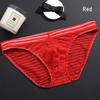 Men Mesh Striped Transparent Briefs Low Waist Ultra-thin Ice Silk Sexy Breathable Underwear Underpant Men Gays Sissy Panties