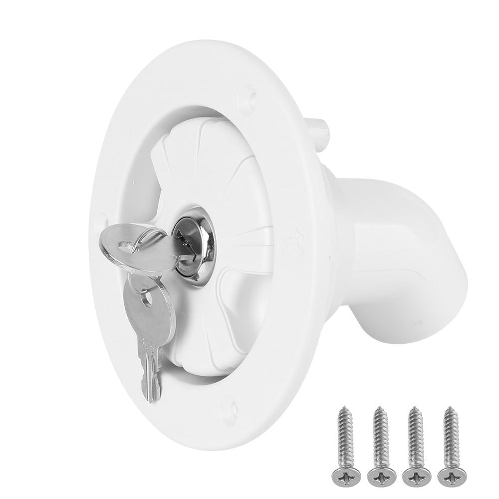 Gravity Fresh Water Fill Hatch RV Accessories 80mm Inlet Filter Lockable For RV Boat Camper Trailer White Caravan Accessories