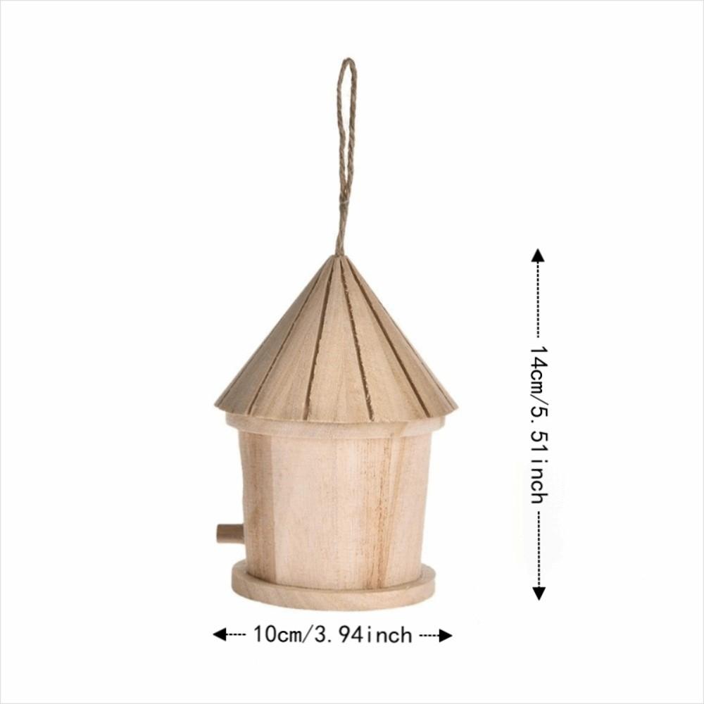 Wood Wooden Bird Cage Hanging Design Wooden Bird Nest Best Gift Hanging Bird House  Adornment