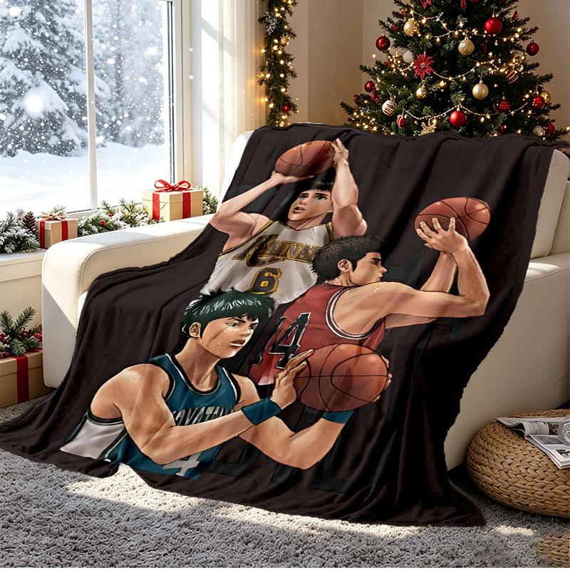 SLAM DUNK Pattern Blanket for Home Decoration, Bed, Sofa, Car Travel, Camping, Suitable for All Seasons, Birthday Christmas Gift