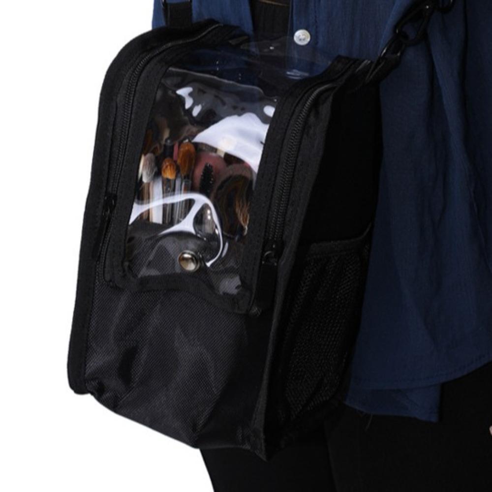 Черная косметичка Профессиональная сумка для туалетных принадлежностей Сумка через плечо для кистей для макияжа Визажист
