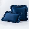 Style Velvet Throw Pillow Cover With Ruffle Edges For Living Room Decor
