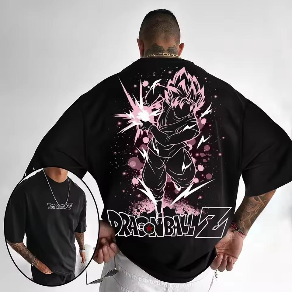 Летний топ с круглым вырезом и 3D-принтом аниме-паттернов, модная повседневная мужская футболка с коротким рукавом