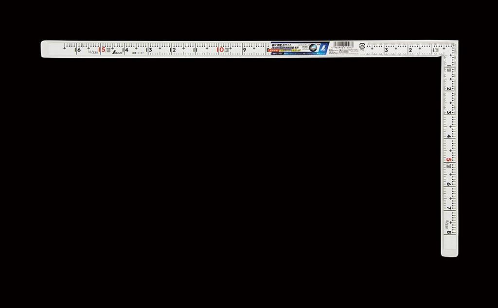 Shinwa Sokutei Curved Ruler Same Thickness White 1 shaku 6 cm Combined Scale Masterpiece 11107 sun/50