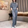 Women's 2025 Spring/Autumn Casual Slimming Sweatshirt Set with Stand-up Collar Design
