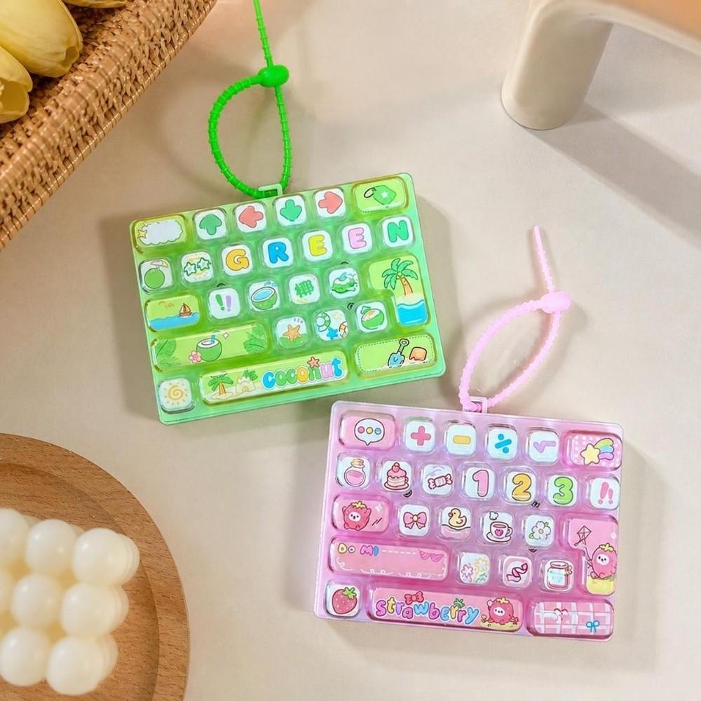 Cartoon 26 Keys Keyboard Keychain Clicker Sound Stress Relief Fidget Toy Student Gift