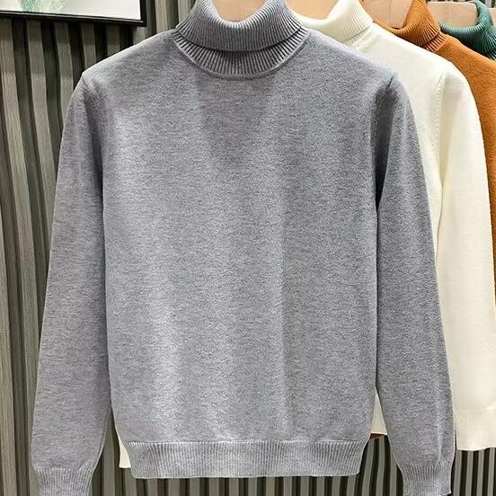 Мужской модный брендовый свитер с высоким воротом — свободный, теплый, толстый, на осень/зиму