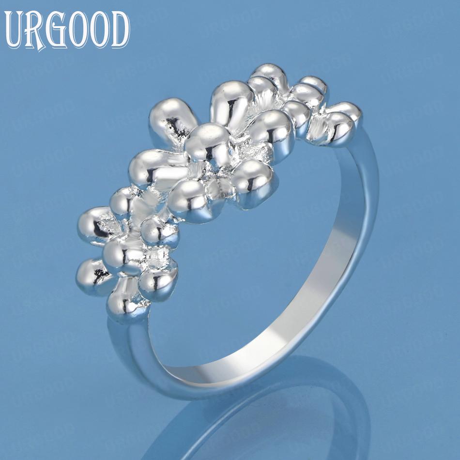 Свадебные украшения из стерлингового серебра 925 пробы, модное кольцо с цветком